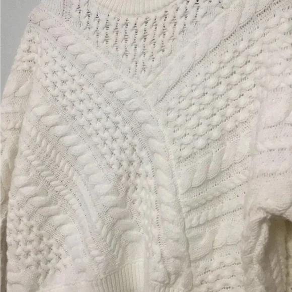 Jessica Simpson White Chunky Cable Knit Sweater - Picture 2 of 4